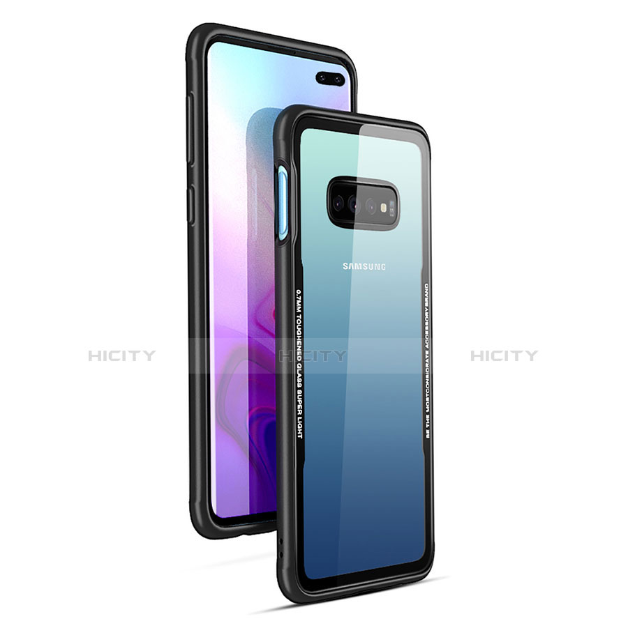 Silikon Schutzhülle Rahmen Tasche Hülle Durchsichtig Transparent Spiegel A01 für Samsung Galaxy S10 Plus groß