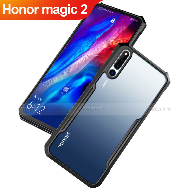 Silikon Schutzhülle Rahmen Tasche Hülle Durchsichtig Transparent Spiegel für Huawei Honor Magic 2 Schwarz