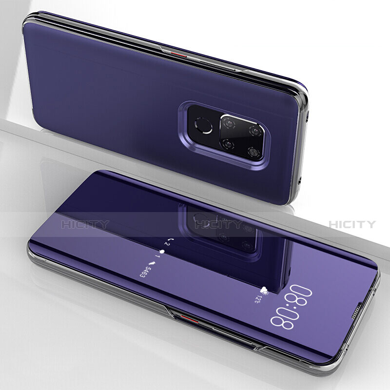 Silikon Schutzhülle Rahmen Tasche Hülle Durchsichtig Transparent Spiegel für Huawei Mate 20 Violett Plus