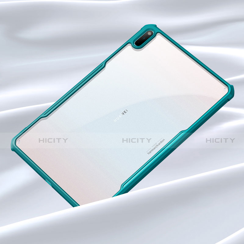 Silikon Schutzhülle Rahmen Tasche Hülle Durchsichtig Transparent Spiegel für Huawei MatePad Cyan