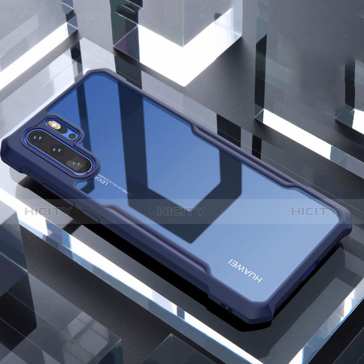 Silikon Schutzhülle Rahmen Tasche Hülle Durchsichtig Transparent Spiegel für Huawei P30 Pro Blau