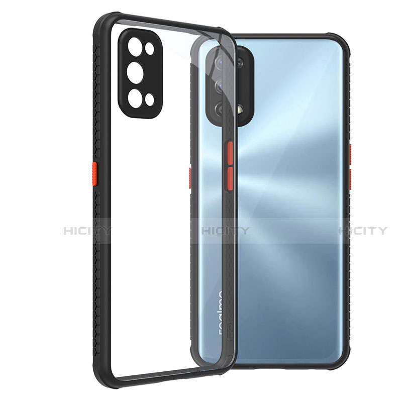 Silikon Schutzhülle Rahmen Tasche Hülle Durchsichtig Transparent Spiegel für Realme 7 Pro Schwarz