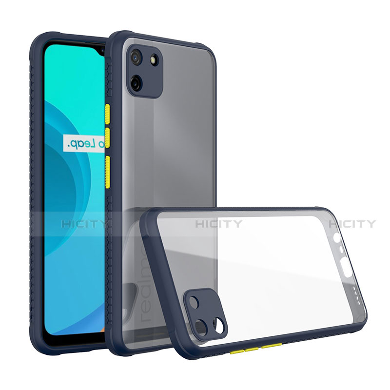 Silikon Schutzhülle Rahmen Tasche Hülle Durchsichtig Transparent Spiegel für Realme C11 Königs Blau