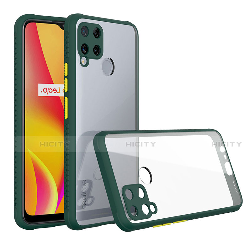 Silikon Schutzhülle Rahmen Tasche Hülle Durchsichtig Transparent Spiegel für Realme C15 groß