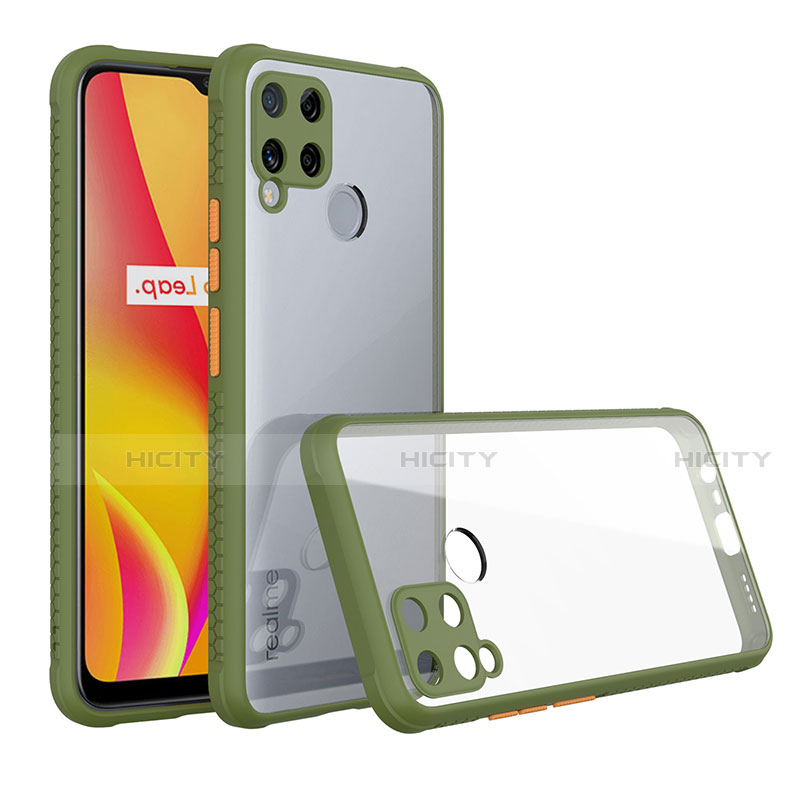 Silikon Schutzhülle Rahmen Tasche Hülle Durchsichtig Transparent Spiegel für Realme C15