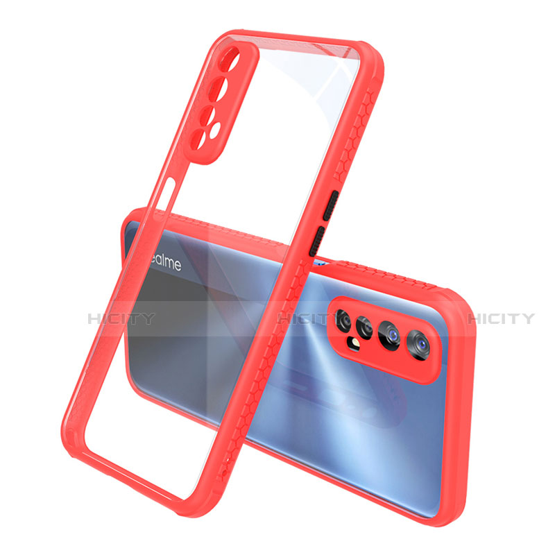 Silikon Schutzhülle Rahmen Tasche Hülle Durchsichtig Transparent Spiegel für Realme Narzo 20 Pro Rot