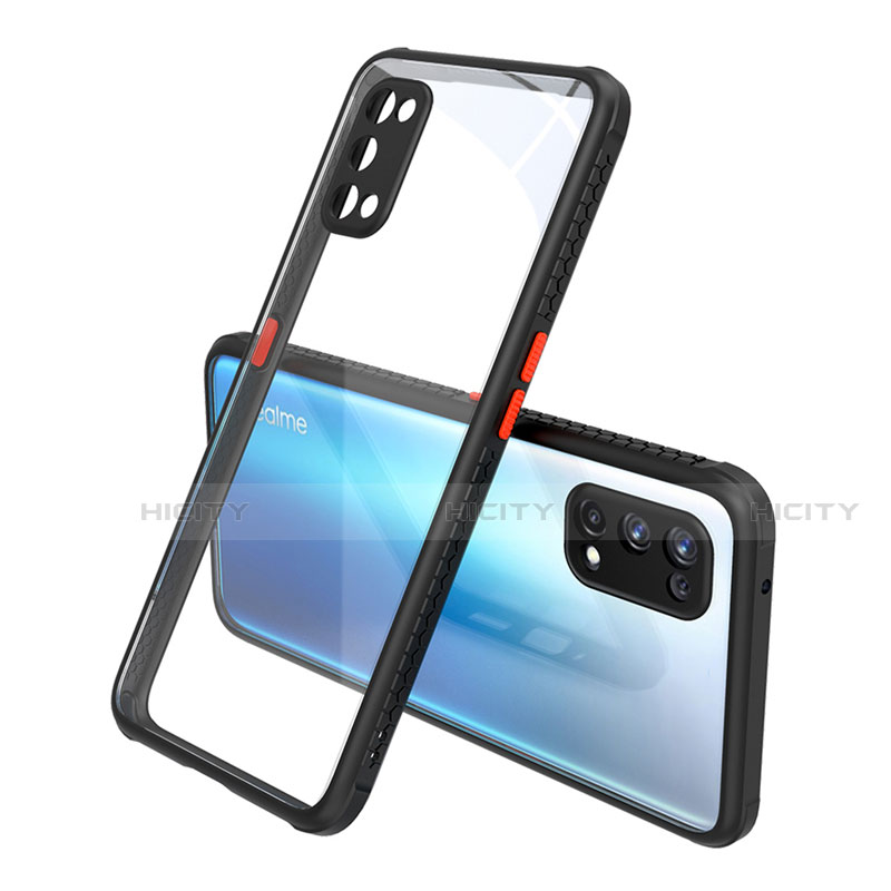 Silikon Schutzhülle Rahmen Tasche Hülle Durchsichtig Transparent Spiegel für Realme X7 5G Schwarz