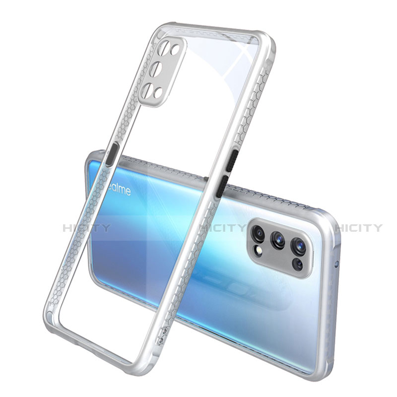 Silikon Schutzhülle Rahmen Tasche Hülle Durchsichtig Transparent Spiegel für Realme X7 Pro 5G Silber Plus