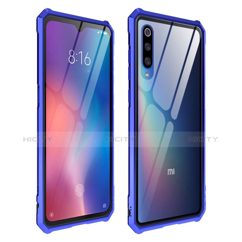 Silikon Schutzhülle Rahmen Tasche Hülle Durchsichtig Transparent Spiegel für Xiaomi Mi 9 Blau