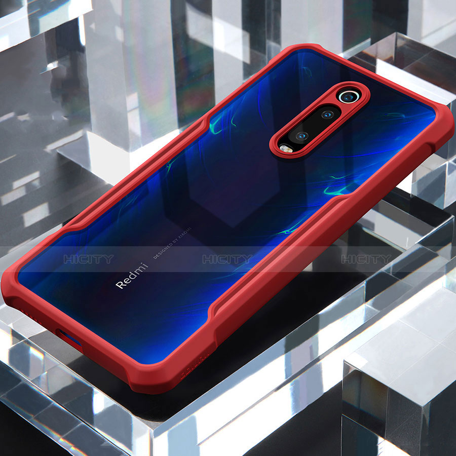 Silikon Schutzhülle Rahmen Tasche Hülle Durchsichtig Transparent Spiegel für Xiaomi Mi 9T Pro Rot