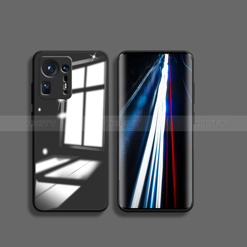 Silikon Schutzhülle Rahmen Tasche Hülle Durchsichtig Transparent Spiegel für Xiaomi Mi Mix 4 5G Schwarz