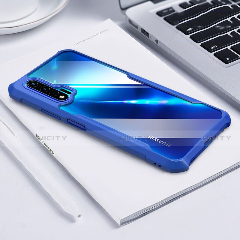 Silikon Schutzhülle Rahmen Tasche Hülle Durchsichtig Transparent Spiegel H01 für Huawei Nova 6 5G Blau Plus