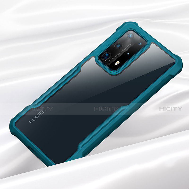 Silikon Schutzhülle Rahmen Tasche Hülle Durchsichtig Transparent Spiegel H01 für Huawei P40 Pro+ Plus Cyan Plus