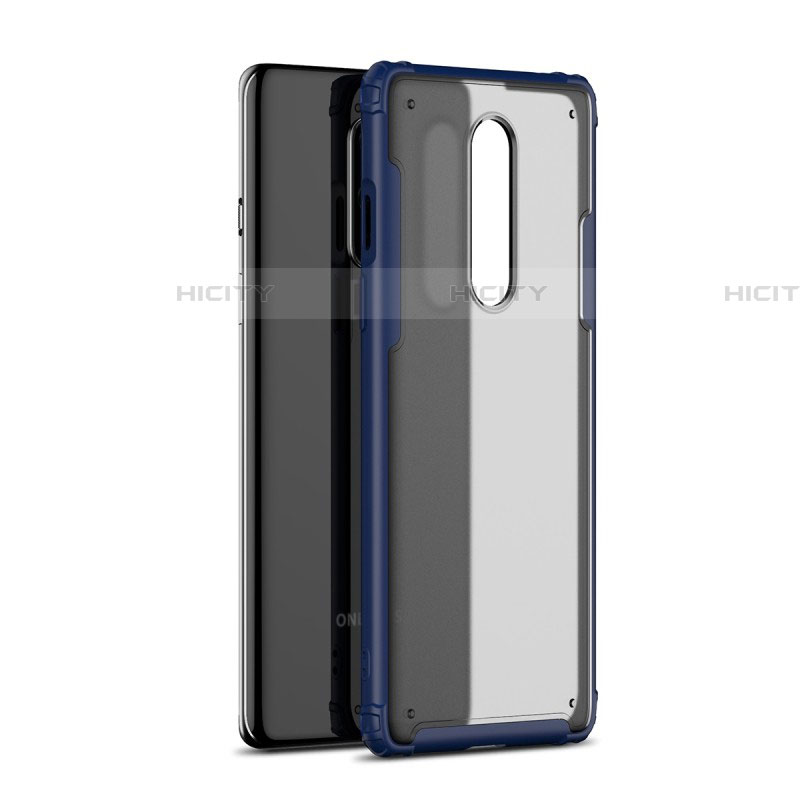 Silikon Schutzhülle Rahmen Tasche Hülle Durchsichtig Transparent Spiegel H01 für OnePlus 8 Blau