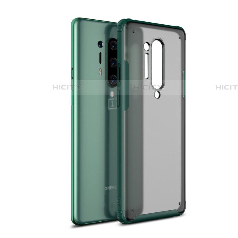 Silikon Schutzhülle Rahmen Tasche Hülle Durchsichtig Transparent Spiegel H01 für OnePlus 8 Pro Grün