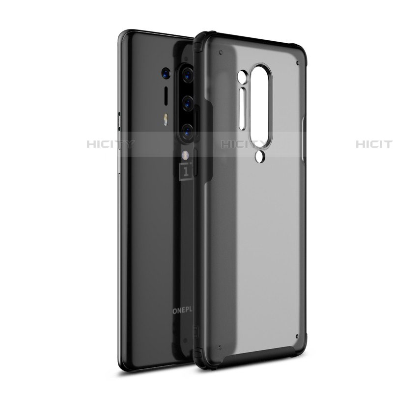 Silikon Schutzhülle Rahmen Tasche Hülle Durchsichtig Transparent Spiegel H01 für OnePlus 8 Pro Schwarz