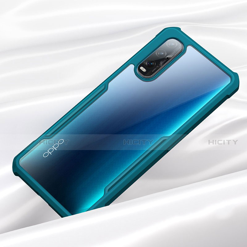 Silikon Schutzhülle Rahmen Tasche Hülle Durchsichtig Transparent Spiegel H01 für Oppo Find X2 Cyan Plus