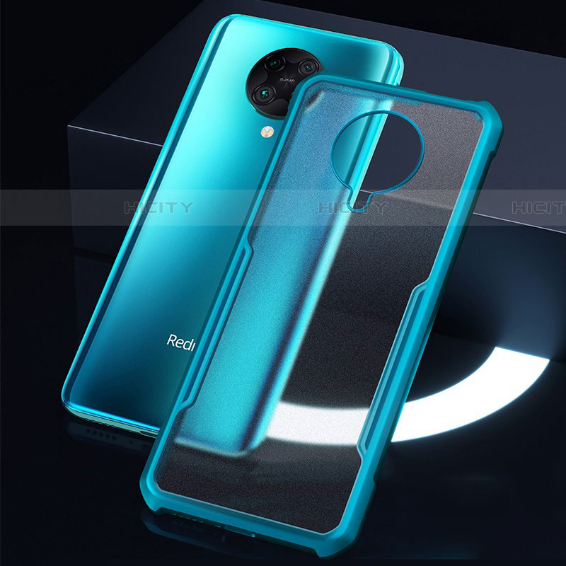 Silikon Schutzhülle Rahmen Tasche Hülle Durchsichtig Transparent Spiegel H01 für Xiaomi Poco F2 Pro Cyan