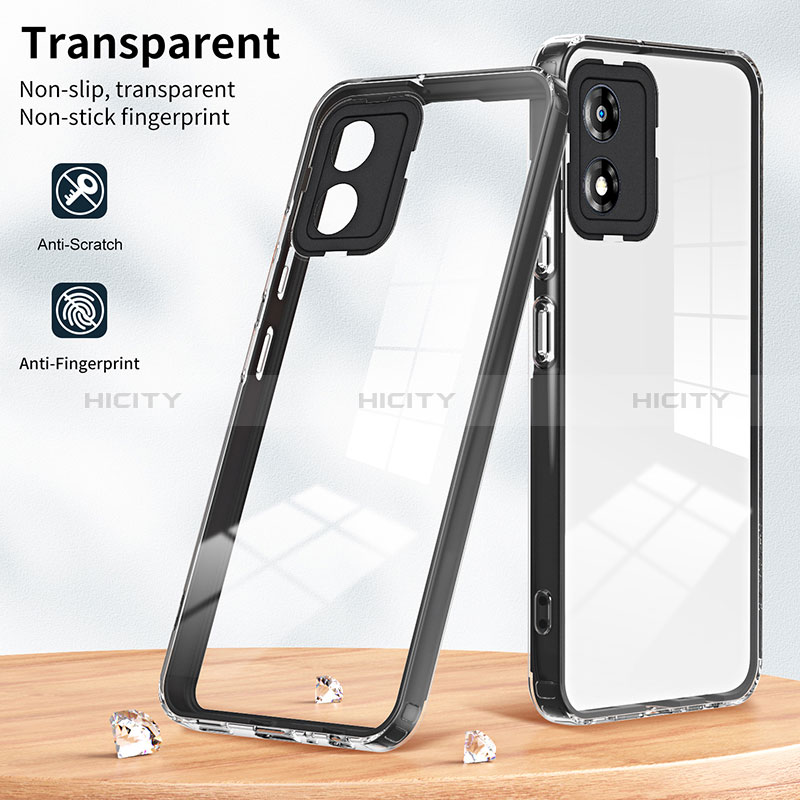 Silikon Schutzhülle Rahmen Tasche Hülle Durchsichtig Transparent Spiegel H01P für Motorola Moto E13 groß