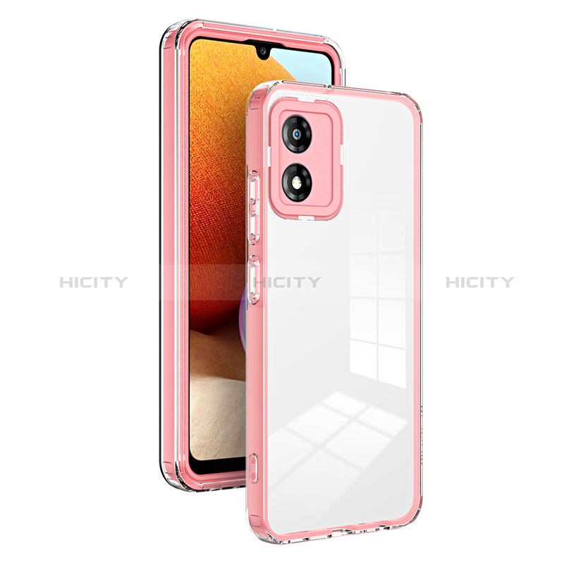 Silikon Schutzhülle Rahmen Tasche Hülle Durchsichtig Transparent Spiegel H01P für Motorola Moto E13 Rosegold