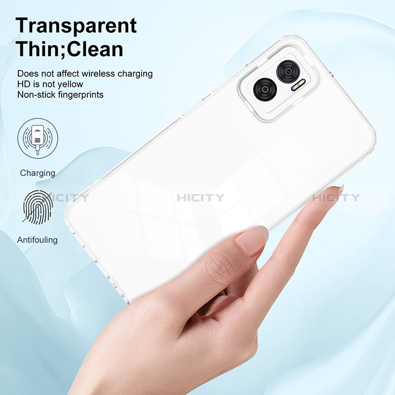 Silikon Schutzhülle Rahmen Tasche Hülle Durchsichtig Transparent Spiegel H01P für Motorola Moto E22