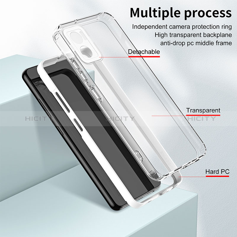 Silikon Schutzhülle Rahmen Tasche Hülle Durchsichtig Transparent Spiegel H01P für Motorola Moto E22 groß