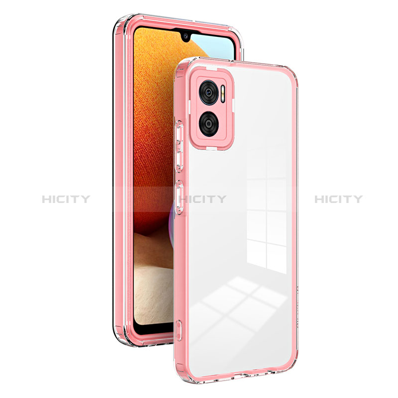 Silikon Schutzhülle Rahmen Tasche Hülle Durchsichtig Transparent Spiegel H01P für Motorola Moto E22 Rosegold