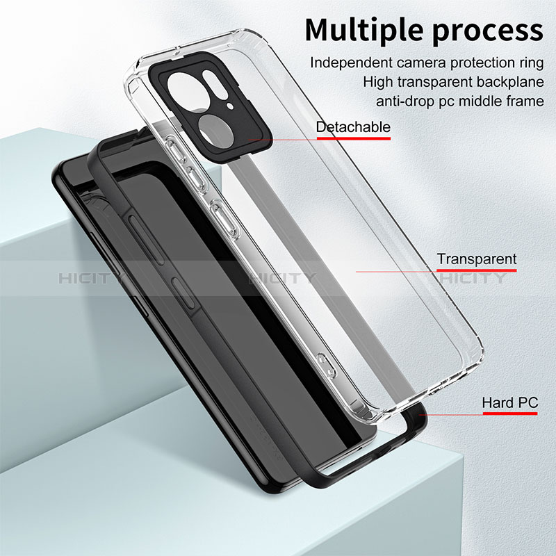 Silikon Schutzhülle Rahmen Tasche Hülle Durchsichtig Transparent Spiegel H01P für Motorola Moto Edge 40 5G groß