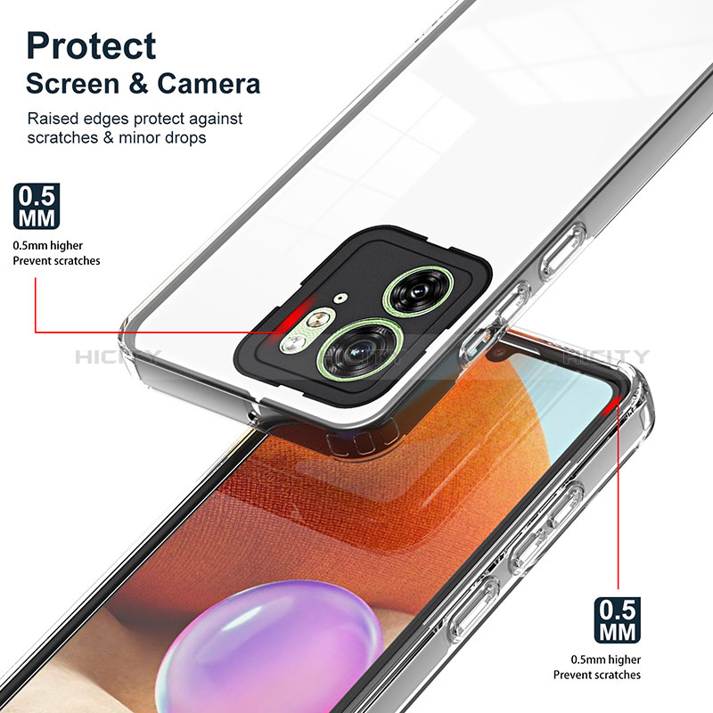 Silikon Schutzhülle Rahmen Tasche Hülle Durchsichtig Transparent Spiegel H01P für Motorola Moto Edge 40 5G groß