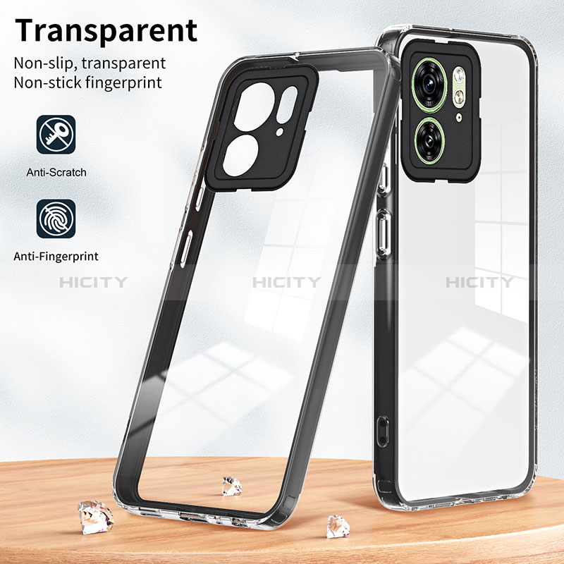 Silikon Schutzhülle Rahmen Tasche Hülle Durchsichtig Transparent Spiegel H01P für Motorola Moto Edge 40 5G groß