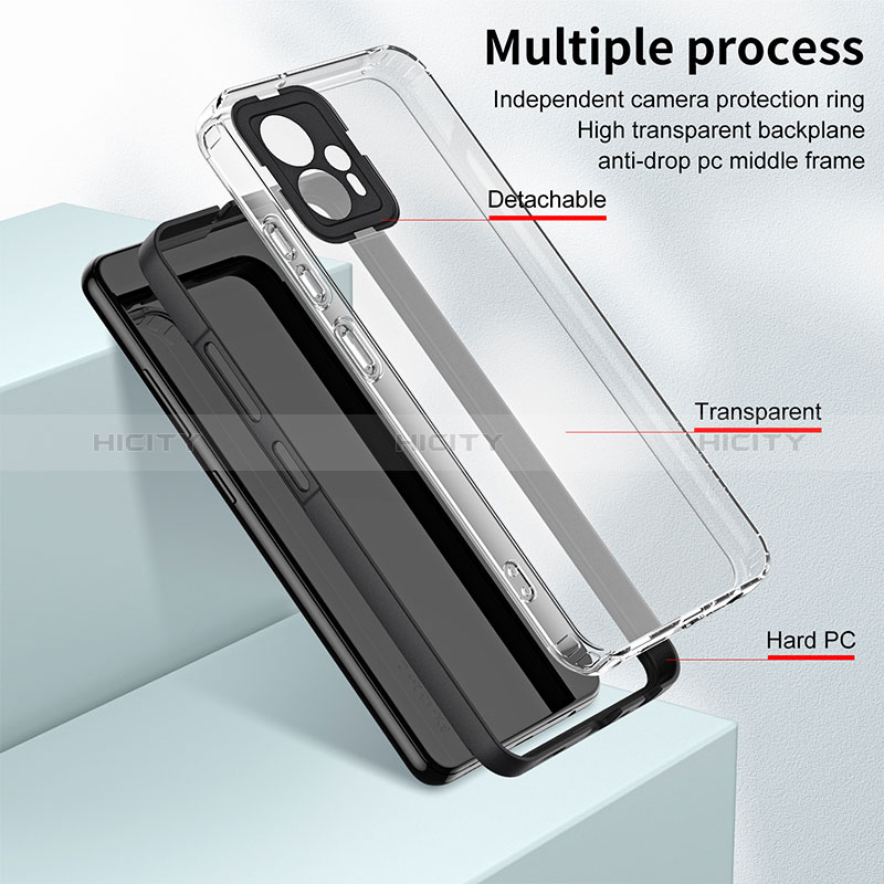 Silikon Schutzhülle Rahmen Tasche Hülle Durchsichtig Transparent Spiegel H01P für Motorola Moto G23 groß