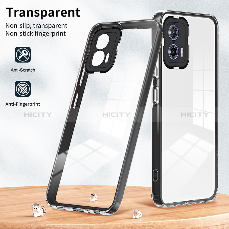 Silikon Schutzhülle Rahmen Tasche Hülle Durchsichtig Transparent Spiegel H01P für Motorola Moto G53 5G groß