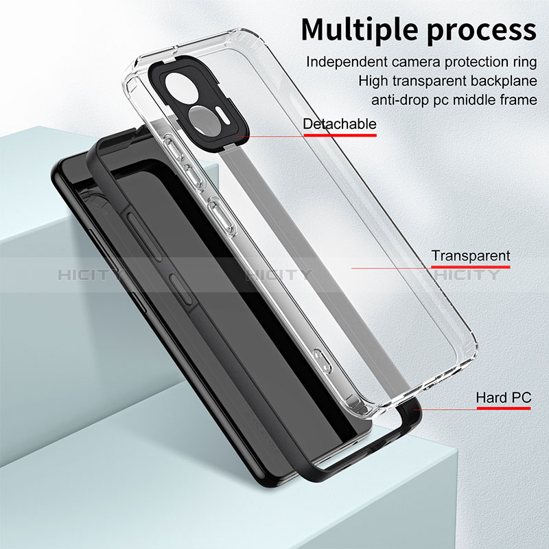 Silikon Schutzhülle Rahmen Tasche Hülle Durchsichtig Transparent Spiegel H01P für Motorola Moto G53y 5G