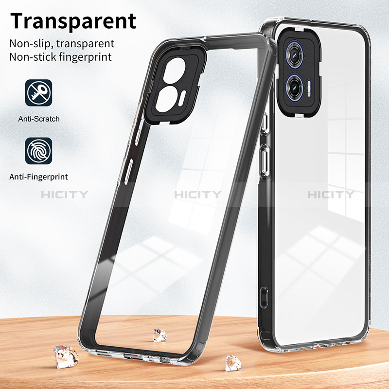 Silikon Schutzhülle Rahmen Tasche Hülle Durchsichtig Transparent Spiegel H01P für Motorola Moto G73 5G