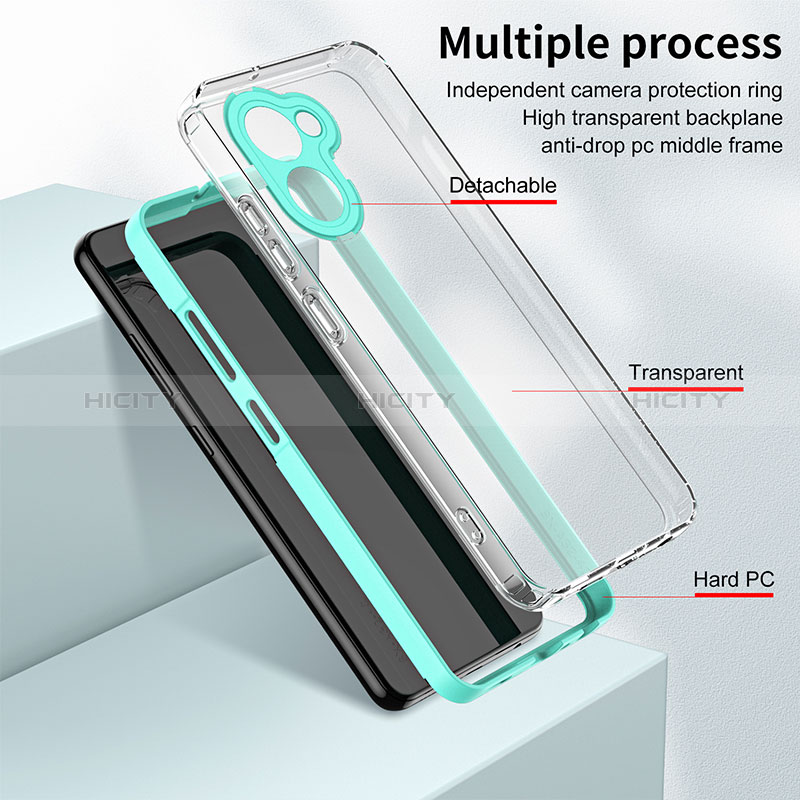 Silikon Schutzhülle Rahmen Tasche Hülle Durchsichtig Transparent Spiegel H01P für Realme C33 groß