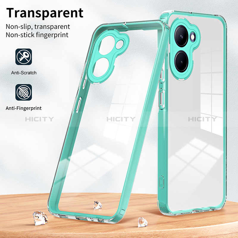 Silikon Schutzhülle Rahmen Tasche Hülle Durchsichtig Transparent Spiegel H01P für Realme C33 (2023)