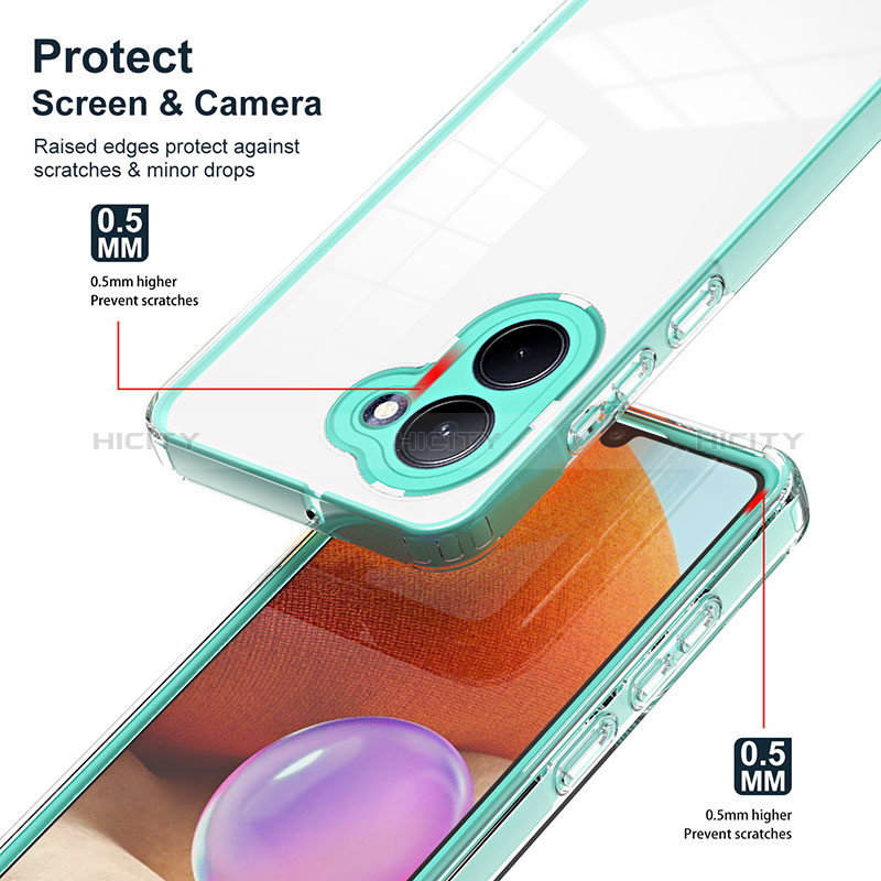 Silikon Schutzhülle Rahmen Tasche Hülle Durchsichtig Transparent Spiegel H01P für Realme C33