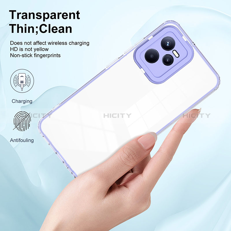 Silikon Schutzhülle Rahmen Tasche Hülle Durchsichtig Transparent Spiegel H01P für Realme C35