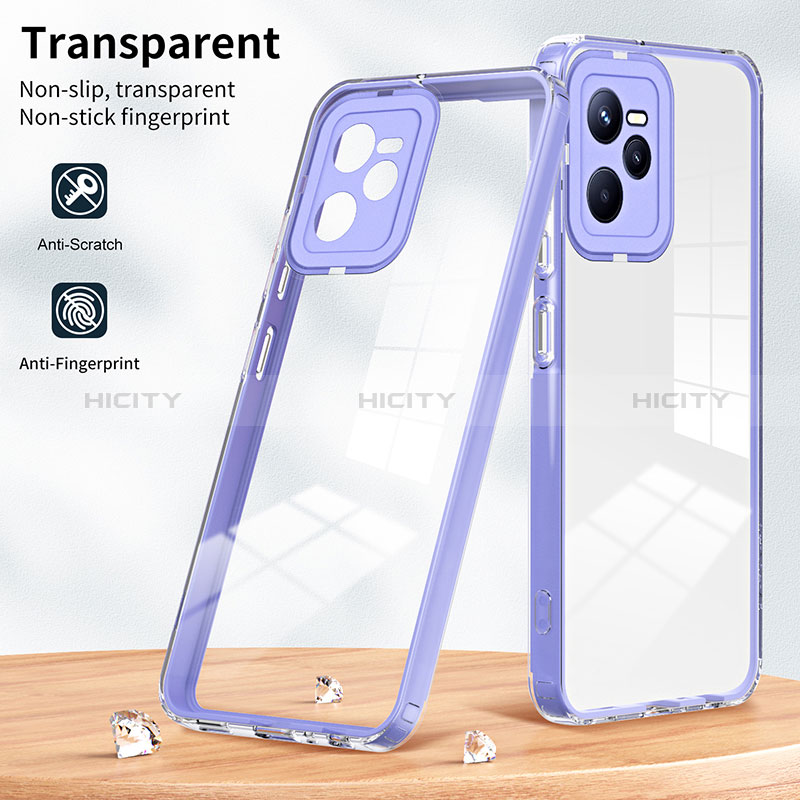 Silikon Schutzhülle Rahmen Tasche Hülle Durchsichtig Transparent Spiegel H01P für Realme C35 groß