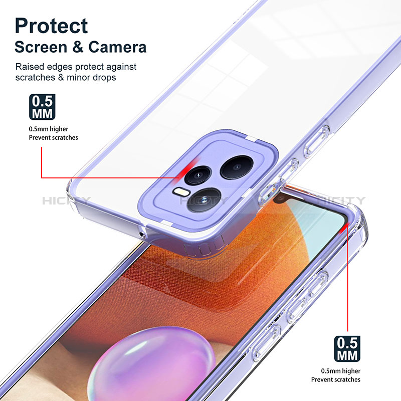 Silikon Schutzhülle Rahmen Tasche Hülle Durchsichtig Transparent Spiegel H01P für Realme C35 groß