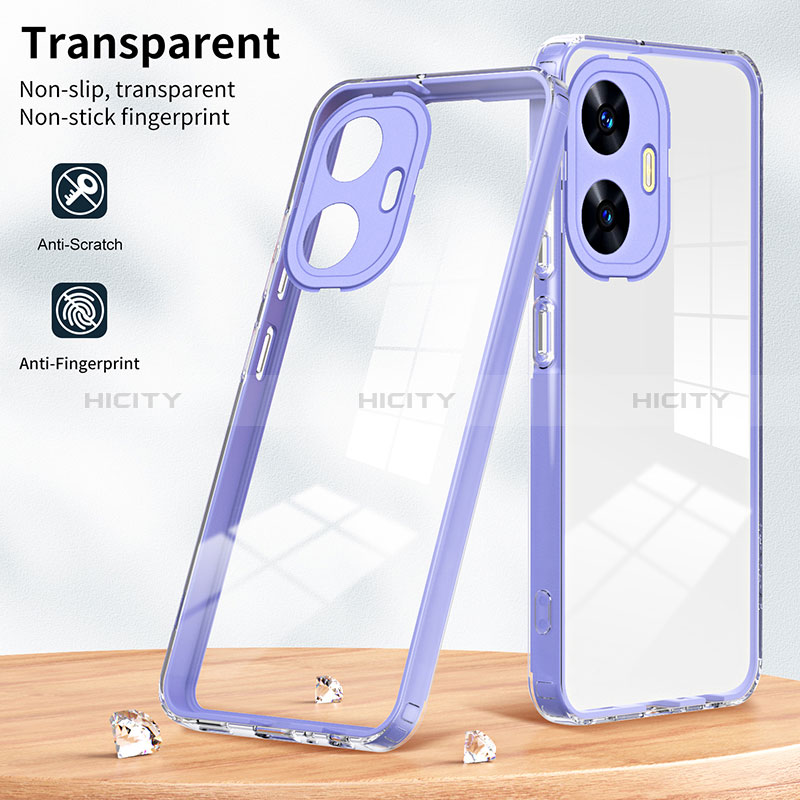 Silikon Schutzhülle Rahmen Tasche Hülle Durchsichtig Transparent Spiegel H01P für Realme C55