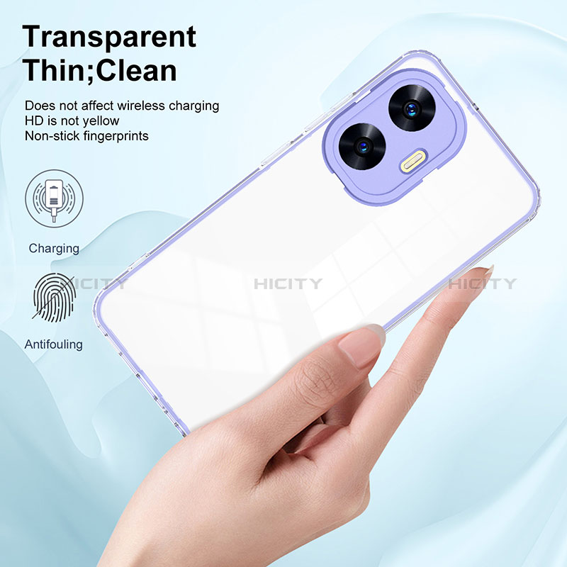 Silikon Schutzhülle Rahmen Tasche Hülle Durchsichtig Transparent Spiegel H01P für Realme Narzo N55