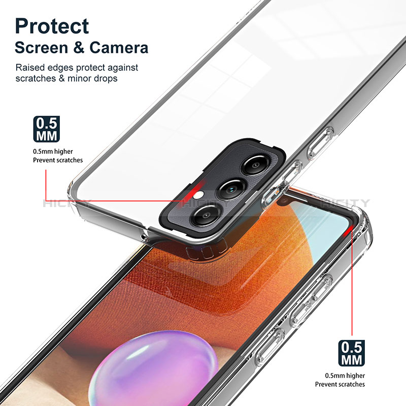 Silikon Schutzhülle Rahmen Tasche Hülle Durchsichtig Transparent Spiegel H01P für Samsung Galaxy A14 5G groß