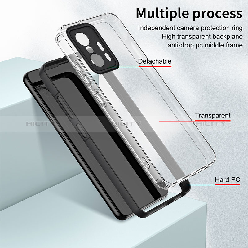 Silikon Schutzhülle Rahmen Tasche Hülle Durchsichtig Transparent Spiegel H01P für Xiaomi Mi 11T Pro 5G groß