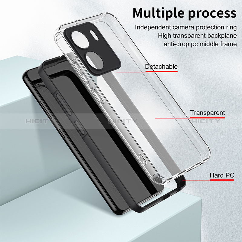 Silikon Schutzhülle Rahmen Tasche Hülle Durchsichtig Transparent Spiegel H01P für Xiaomi Poco C65