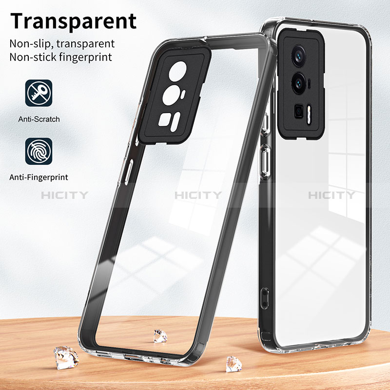 Silikon Schutzhülle Rahmen Tasche Hülle Durchsichtig Transparent Spiegel H01P für Xiaomi Poco F5 Pro 5G