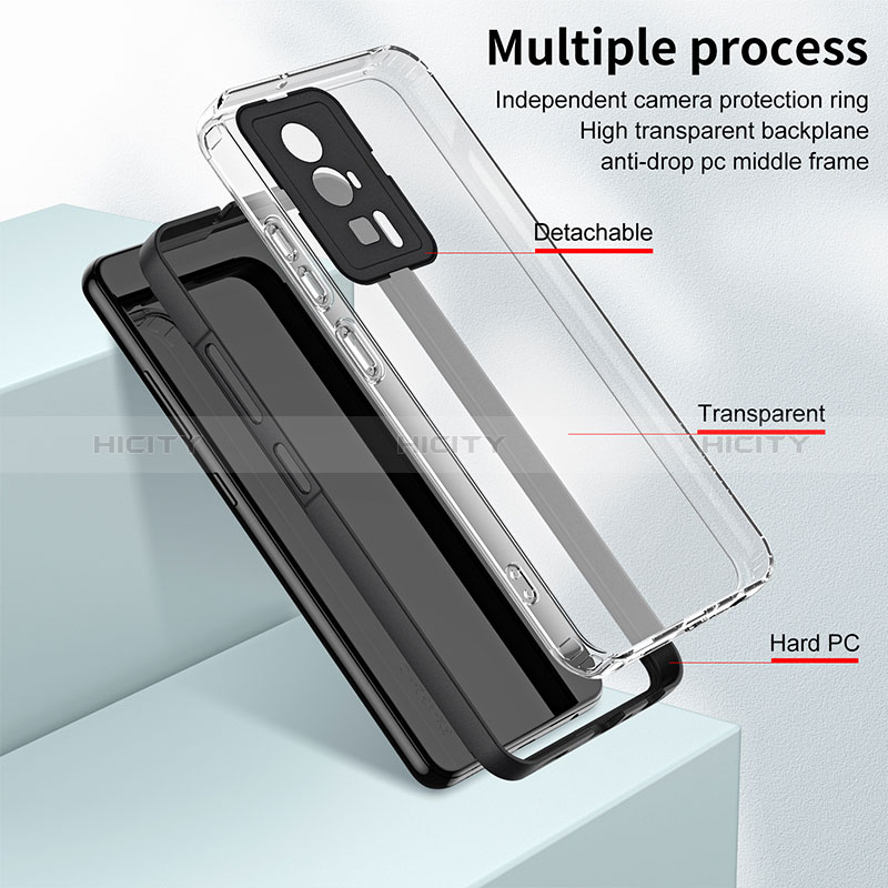 Silikon Schutzhülle Rahmen Tasche Hülle Durchsichtig Transparent Spiegel H01P für Xiaomi Poco F5 Pro 5G