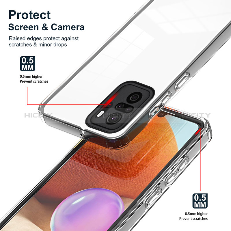 Silikon Schutzhülle Rahmen Tasche Hülle Durchsichtig Transparent Spiegel H01P für Xiaomi Poco M5S