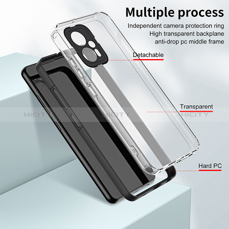 Silikon Schutzhülle Rahmen Tasche Hülle Durchsichtig Transparent Spiegel H01P für Xiaomi Poco X4 GT 5G groß