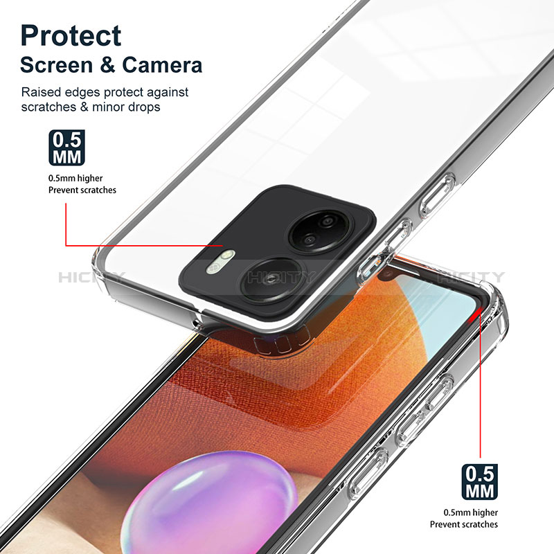 Silikon Schutzhülle Rahmen Tasche Hülle Durchsichtig Transparent Spiegel H01P für Xiaomi Redmi 13C groß